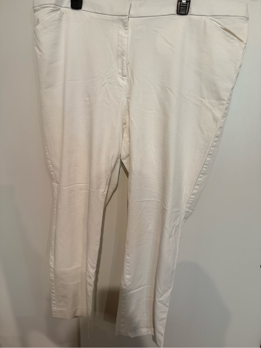 Chico's Cream Slim Straight Women's Trousers